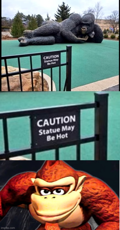 DON'T LET DK IN THERE | image tagged in donkey kong s seducing face,dk,statue | made w/ Imgflip meme maker