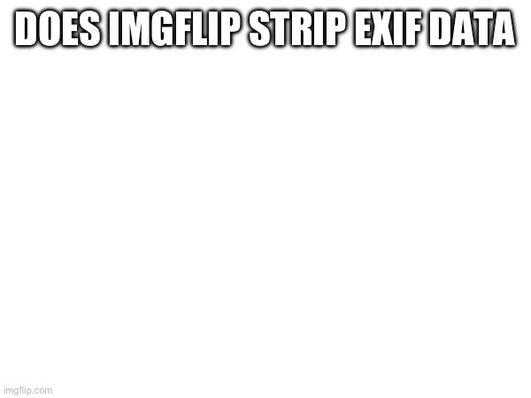 Quick question | DOES IMGFLIP STRIP EXIF DATA | made w/ Imgflip meme maker