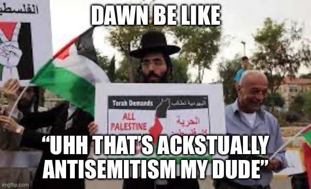 DAWN BE LIKE “UHH THAT’S ACKSTUALLY ANTISEMITISM MY DUDE” | made w/ Imgflip meme maker