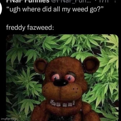 Freddy Fazweed | image tagged in fnaf | made w/ Imgflip meme maker