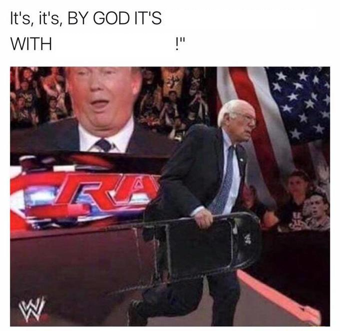 It's Bernie with a steel chair! Blank Meme Template