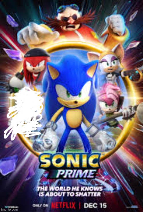 Sonic Prime poster/Netflix thumbnail, but I edited out Nine | made w/ Imgflip meme maker