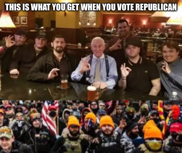 THIS IS WHAT YOU GET WHEN YOU VOTE REPUBLICAN | image tagged in racist assholes,jan 6th | made w/ Imgflip meme maker