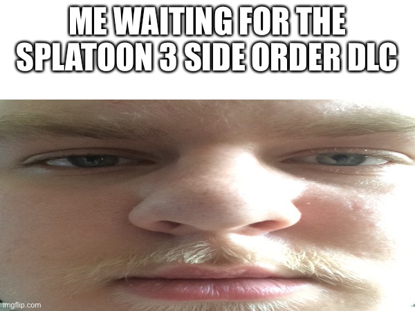 Me waiting for the splatoon 3 side order dlc | ME WAITING FOR THE SPLATOON 3 SIDE ORDER DLC | image tagged in splatoon 3 | made w/ Imgflip meme maker