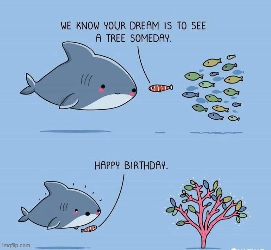 A Fish Tree for Phistry the Shark | image tagged in vince vance,fish,tree,happy shark,happy birthday,comics/cartoons | made w/ Imgflip meme maker