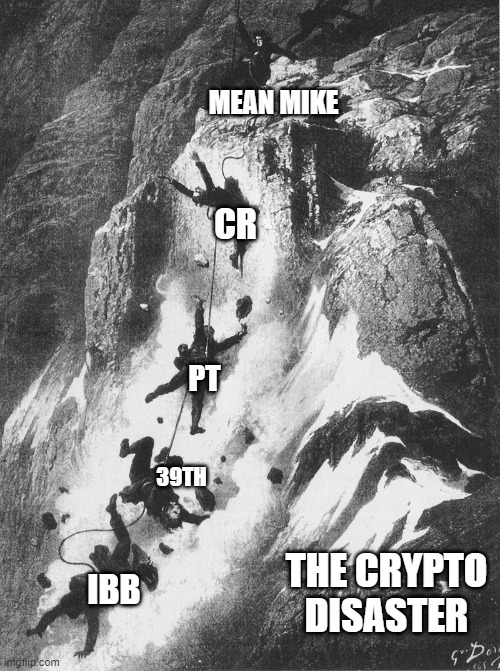 MEAN MIKE; CR; PT; 39TH; THE CRYPTO DISASTER; IBB | made w/ Imgflip meme maker