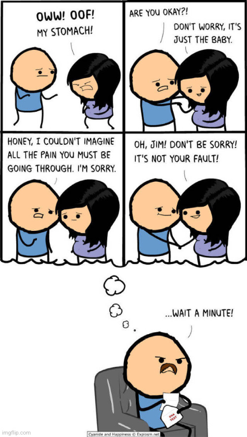 this one is FUNNYYYYYYY (#2,556 | image tagged in comics/cartoons,comics,cyanide and happiness,pregnant,pain,cheating | made w/ Imgflip meme maker