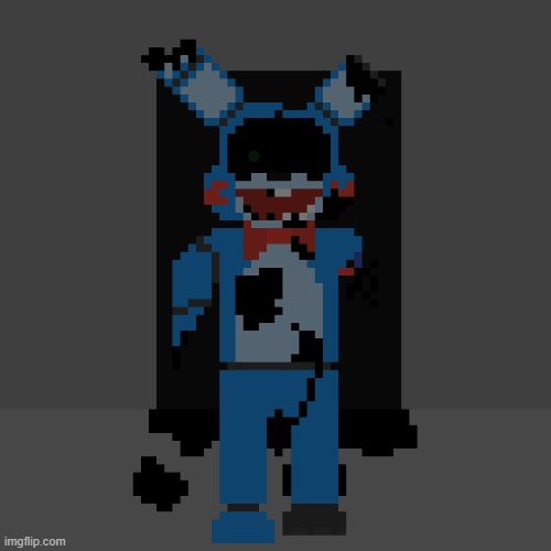 Afton went on a spree, and only one remained intact... | image tagged in fnaf,pixel art,toy bonnie | made w/ Imgflip meme maker