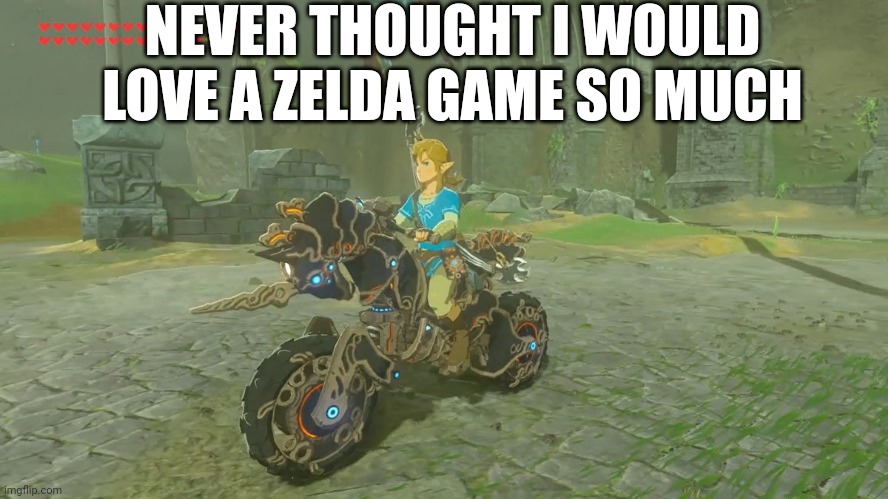 NEVER THOUGHT I WOULD LOVE A ZELDA GAME SO MUCH | image tagged in legend of zelda,motorcycle | made w/ Imgflip meme maker