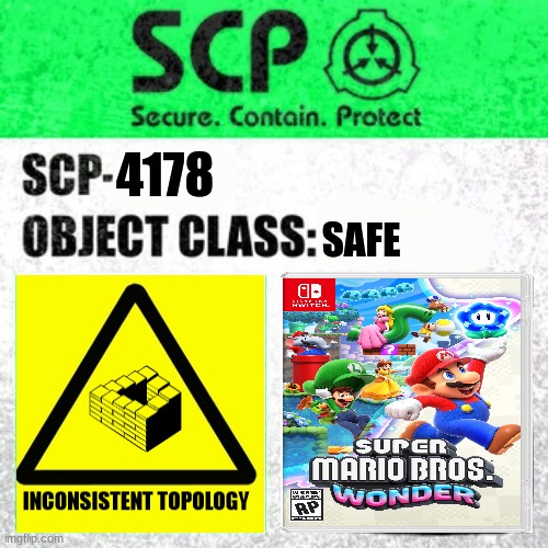 SCP-4178 Label | 4178; SAFE | image tagged in scp label template safe | made w/ Imgflip meme maker