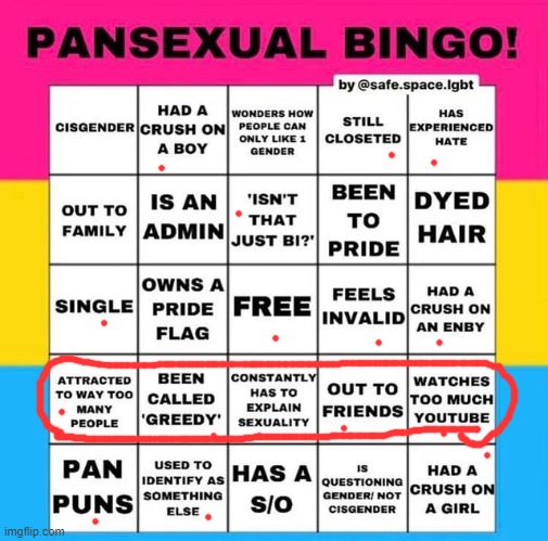 Welp, time to caress my cookware (jokes ?) | image tagged in pansexual bingo | made w/ Imgflip meme maker