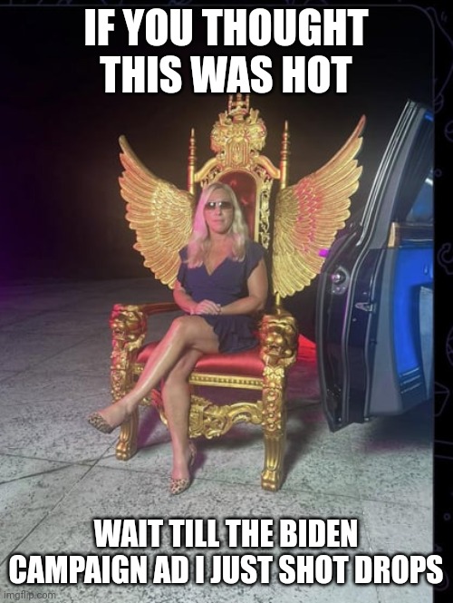 MTG TEMPLATE.  SEARCH MTG RAP QUEEN | IF YOU THOUGHT THIS WAS HOT; WAIT TILL THE BIDEN CAMPAIGN AD I JUST SHOT DROPS | image tagged in mtg rap queen | made w/ Imgflip meme maker