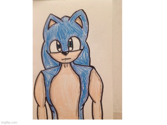 Handsome Sonic | image tagged in blank white template,sonic the hedgehog,fanart,art | made w/ Imgflip meme maker
