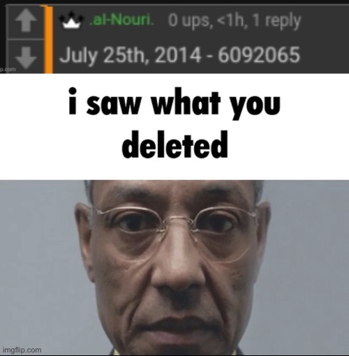 image tagged in i saw what you deleted | made w/ Imgflip meme maker
