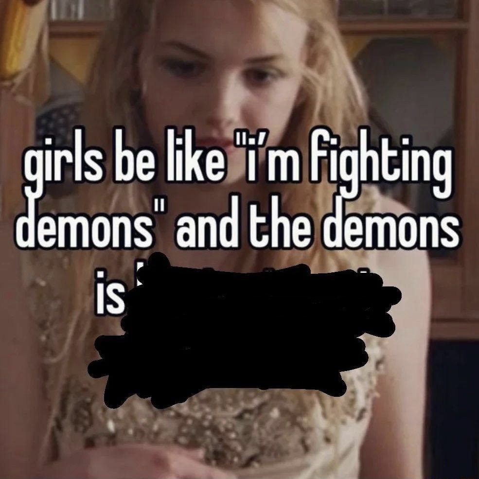 girls fighting demons Blank Meme Template