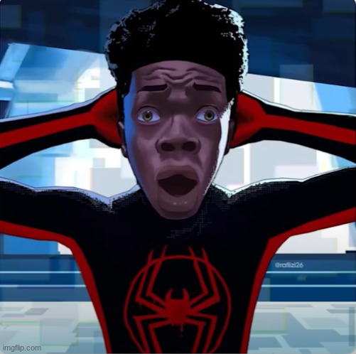 Shocked Miles Morales | image tagged in shocked miles morales | made w/ Imgflip meme maker