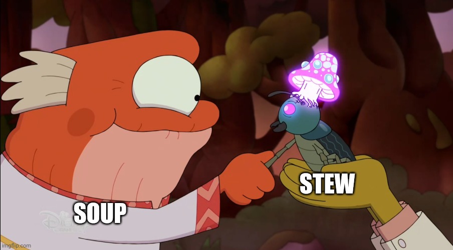 Soup and stew | STEW; SOUP | image tagged in a truce | made w/ Imgflip meme maker