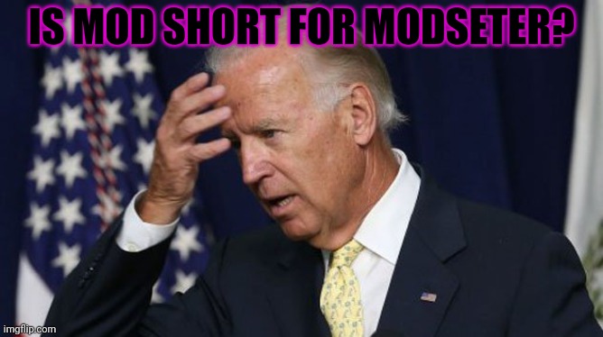 Joe Biden worries | IS MOD SHORT FOR MODSETER? | image tagged in joe biden worries | made w/ Imgflip meme maker