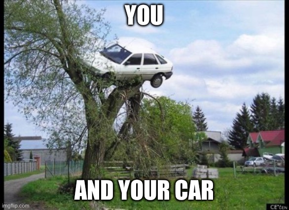 Secure Parking Meme | YOU AND YOUR CAR | image tagged in memes,secure parking | made w/ Imgflip meme maker
