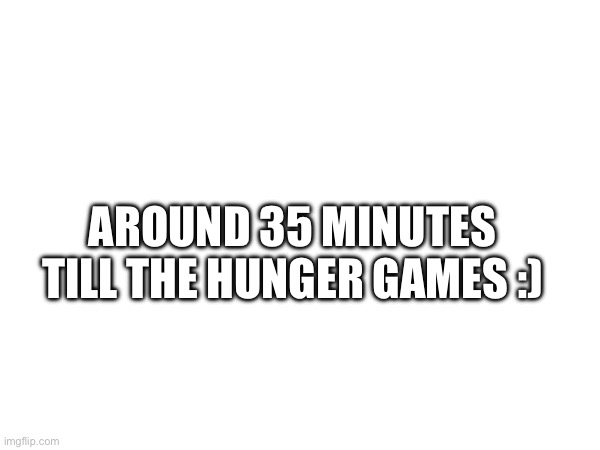 Wonder who’ll win :0 | AROUND 35 MINUTES TILL THE HUNGER GAMES :) | image tagged in maybe | made w/ Imgflip meme maker