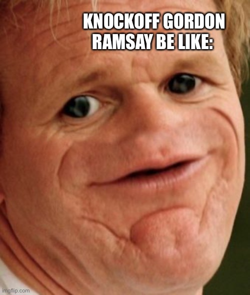 The Gordon Ramsey | KNOCKOFF GORDON RAMSAY BE LIKE: | image tagged in the gordon ramsey | made w/ Imgflip meme maker