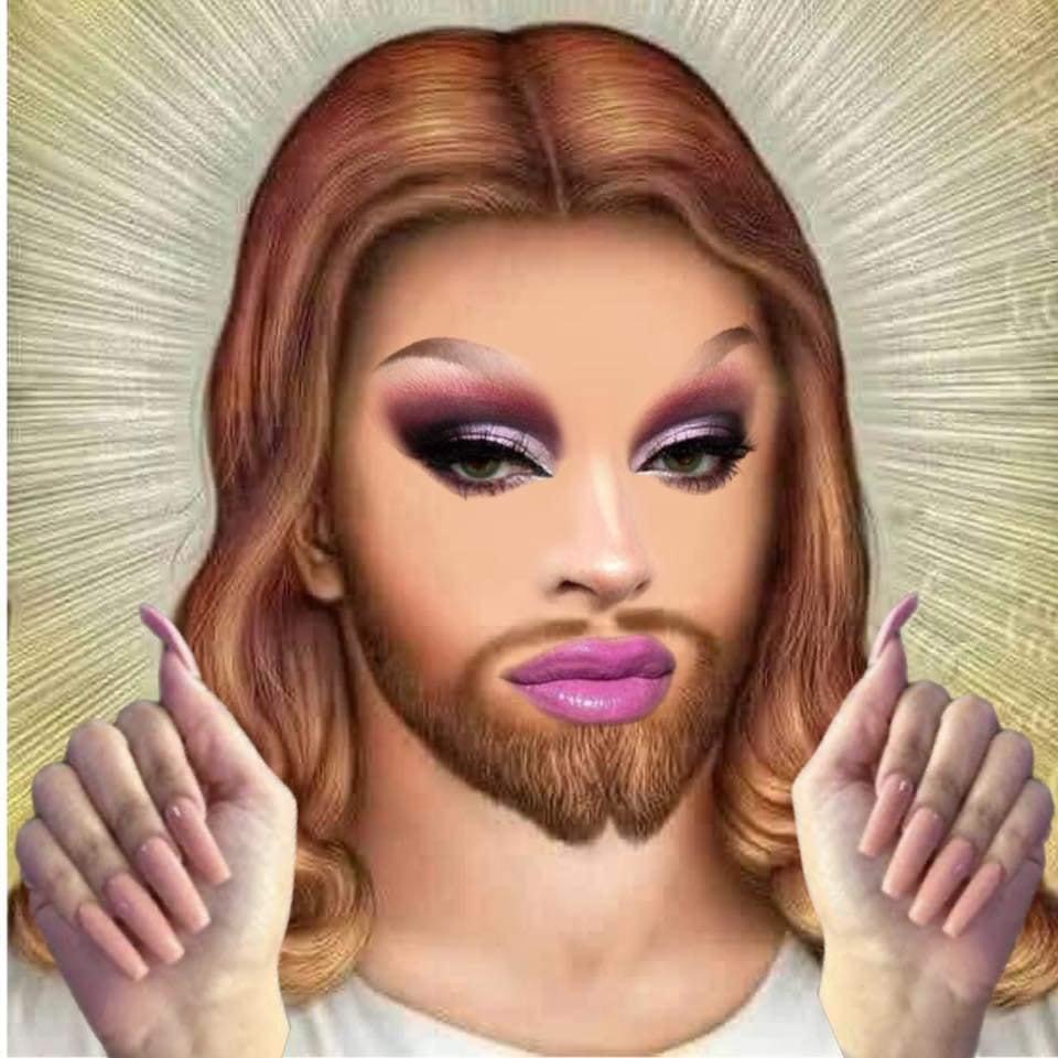 Drag Queen Jesus Blank Meme Template