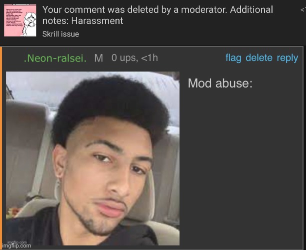 image tagged in mod abuse | made w/ Imgflip meme maker