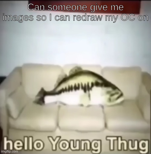 Hello Young Thug | Can someone give me images so I can redraw my OC on | image tagged in hello young thug | made w/ Imgflip meme maker