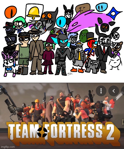 comparison, also 50 followers until 500 Bossfights users woooooo | image tagged in imgflip bossfights,team fortress 2 meet the team | made w/ Imgflip meme maker