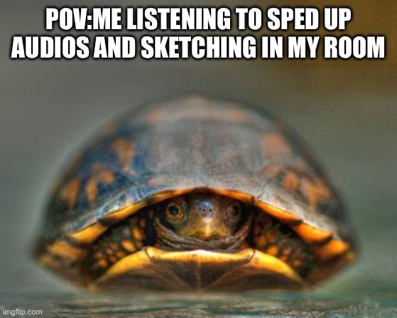 introverts | POV:ME LISTENING TO SPED UP AUDIOS AND SKETCHING IN MY ROOM | image tagged in introverts,artist | made w/ Imgflip meme maker