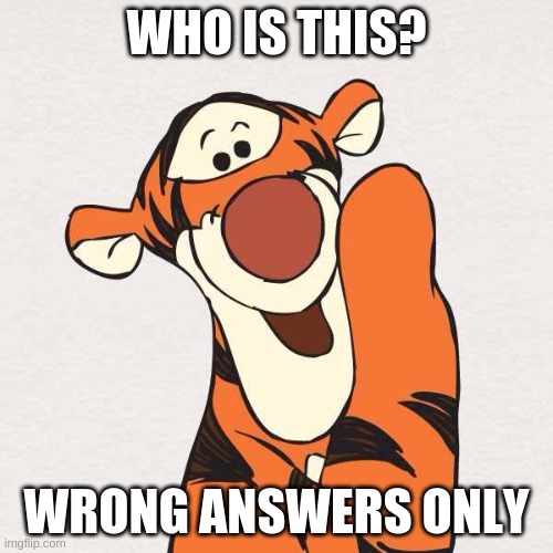 . | WHO IS THIS? WRONG ANSWERS ONLY | image tagged in tigger | made w/ Imgflip meme maker