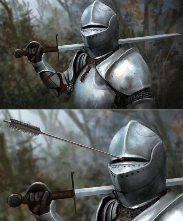 High Quality Arrow in armor Blank Meme Template