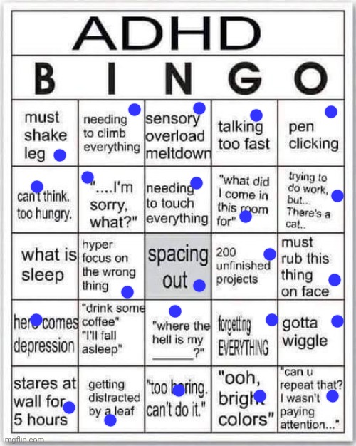 Excuse me what- | image tagged in adhd bingo | made w/ Imgflip meme maker