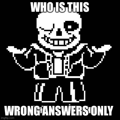 sans undertale | WHO IS THIS; WRONG ANSWERS ONLY | image tagged in sans undertale | made w/ Imgflip meme maker