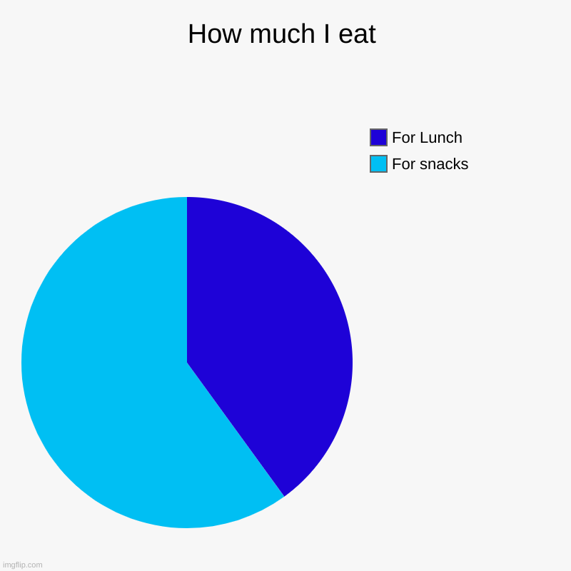 True fact | How much I eat | For snacks, For Lunch | image tagged in charts,pie charts,food,lunch,snacks | made w/ Imgflip chart maker