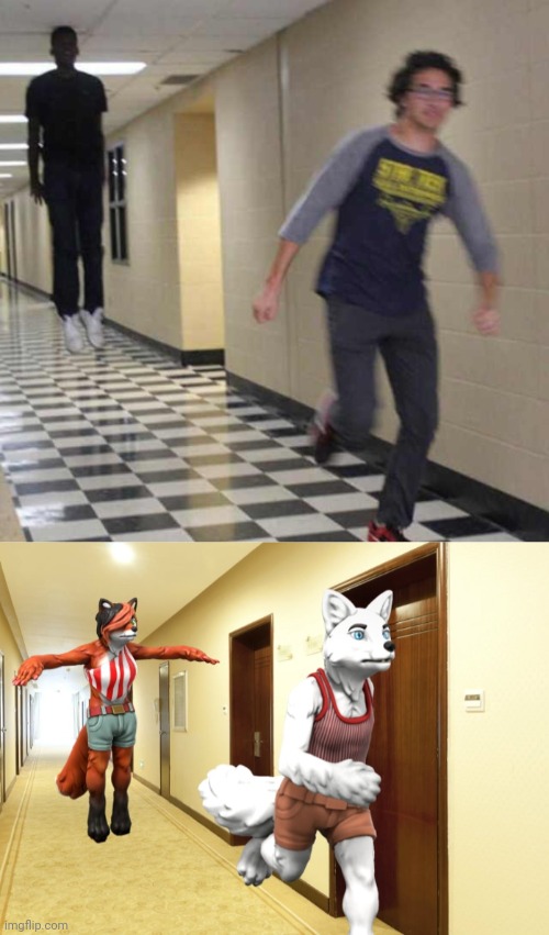 image tagged in floating boy chasing running boy,candystripe running from floating gingerfox | made w/ Imgflip meme maker