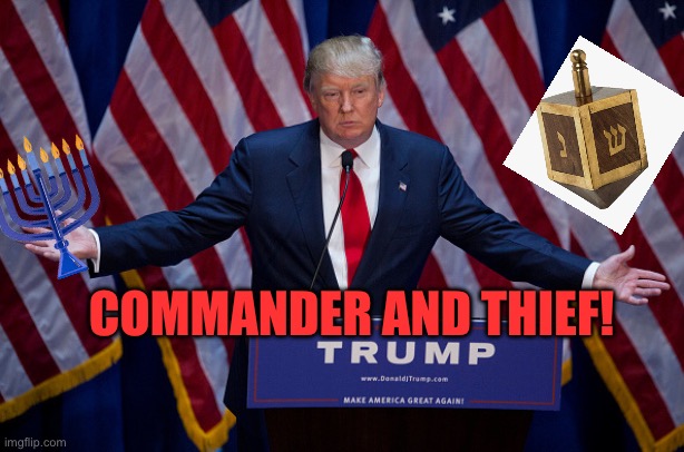 Donald Trump | COMMANDER AND THIEF! | image tagged in donald trump | made w/ Imgflip meme maker