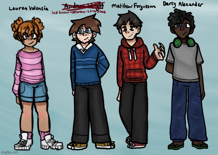 here are my ocs! the second guy goes missing 10 years before the main story | image tagged in art,drawings,oc,digital art | made w/ Imgflip meme maker