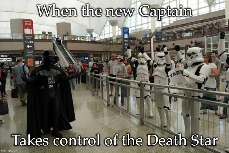 Vader takes control | When the new Captain; Takes control of the Death Star | image tagged in control,death star,darth vader,welcome,welcome aboard | made w/ Imgflip meme maker