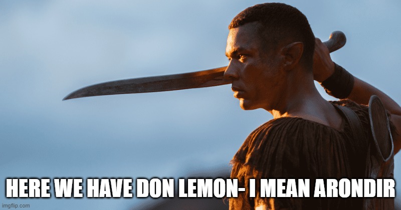 Arondir Looks Like Don Lemon | HERE WE HAVE DON LEMON- I MEAN ARONDIR | image tagged in don lemon,stinkyfingers,rings of power | made w/ Imgflip meme maker