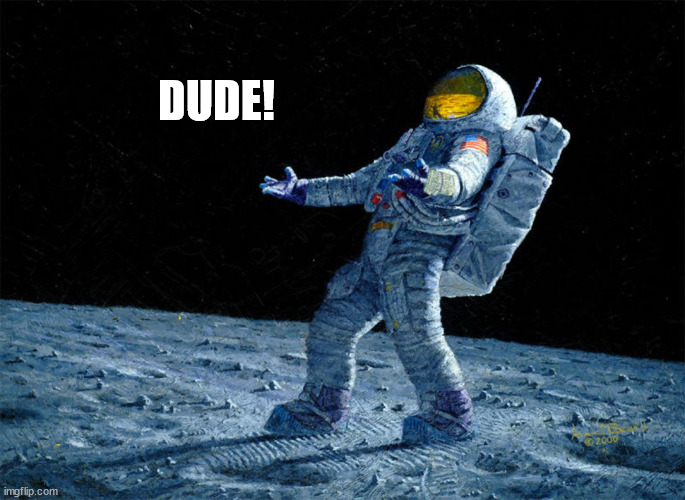 astronaut | DUDE! | image tagged in astronaut | made w/ Imgflip meme maker
