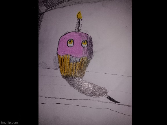 I drew Carl the Cupcake. What do you think and who should I draw next? | image tagged in fnaf,art,cupcake,five nights at freddy's | made w/ Imgflip meme maker