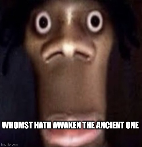 Quandale dingle | WHOMST HATH AWAKEN THE ANCIENT ONE | image tagged in quandale dingle | made w/ Imgflip meme maker