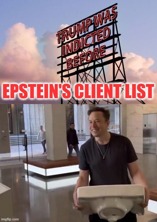 Allow That Sink to Enter the Premises | EPSTEIN'S CLIENT LIST | image tagged in elon musk sink | made w/ Imgflip meme maker