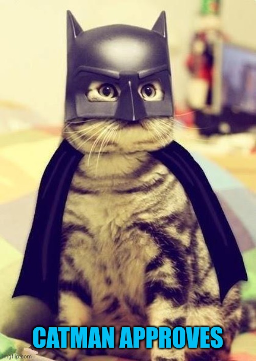 catman | CATMAN APPROVES | image tagged in catman | made w/ Imgflip meme maker