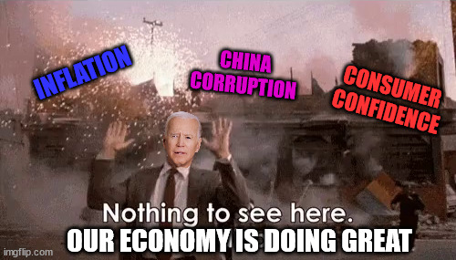 Naked Gun | CHINA
CORRUPTION; INFLATION; CONSUMER
CONFIDENCE; OUR ECONOMY IS DOING GREAT | image tagged in naked gun | made w/ Imgflip meme maker