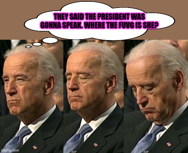 Why is she so, you know the thing- zzzzz zzzzz zzzzz | THEY SAID THE PRESIDENT WAS GONNA SPEAK. WHERE THE FUVG IS SHE? | image tagged in joe biden sleeping,youd be sleeping too,if you were 199 years,old | made w/ Imgflip meme maker