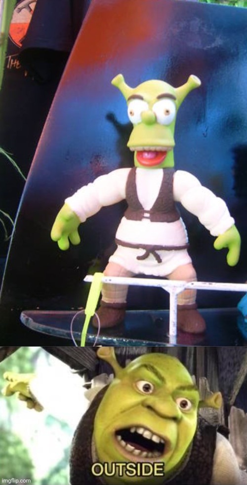 Shrek | image tagged in outside,cursed,shrek,cursed image,memes,meme | made w/ Imgflip meme maker