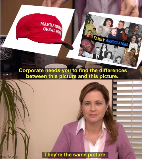 They're The Same Picture | image tagged in they're the same picture,toxic culture,maga kills,fascism destroys itself | made w/ Imgflip meme maker
