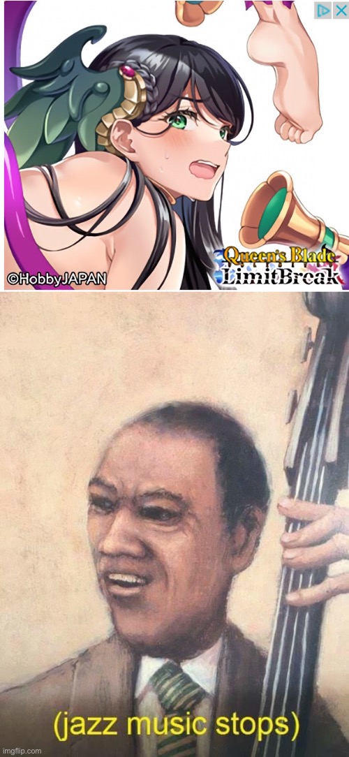 image tagged in jazz music stops | made w/ Imgflip meme maker